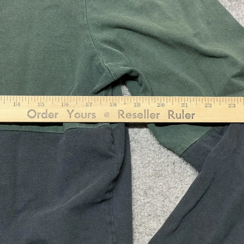 True Religion Rugby Polo Shirt Mens Small Green Blue Colorblock Logo Cotton